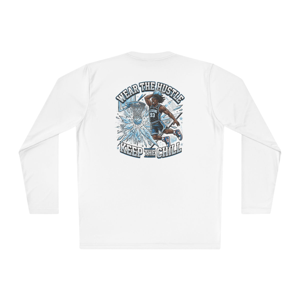 Kryo Long Sleeve Tee — 'Fear the Hustle, Keep the Chill' Graphic Basketball Design