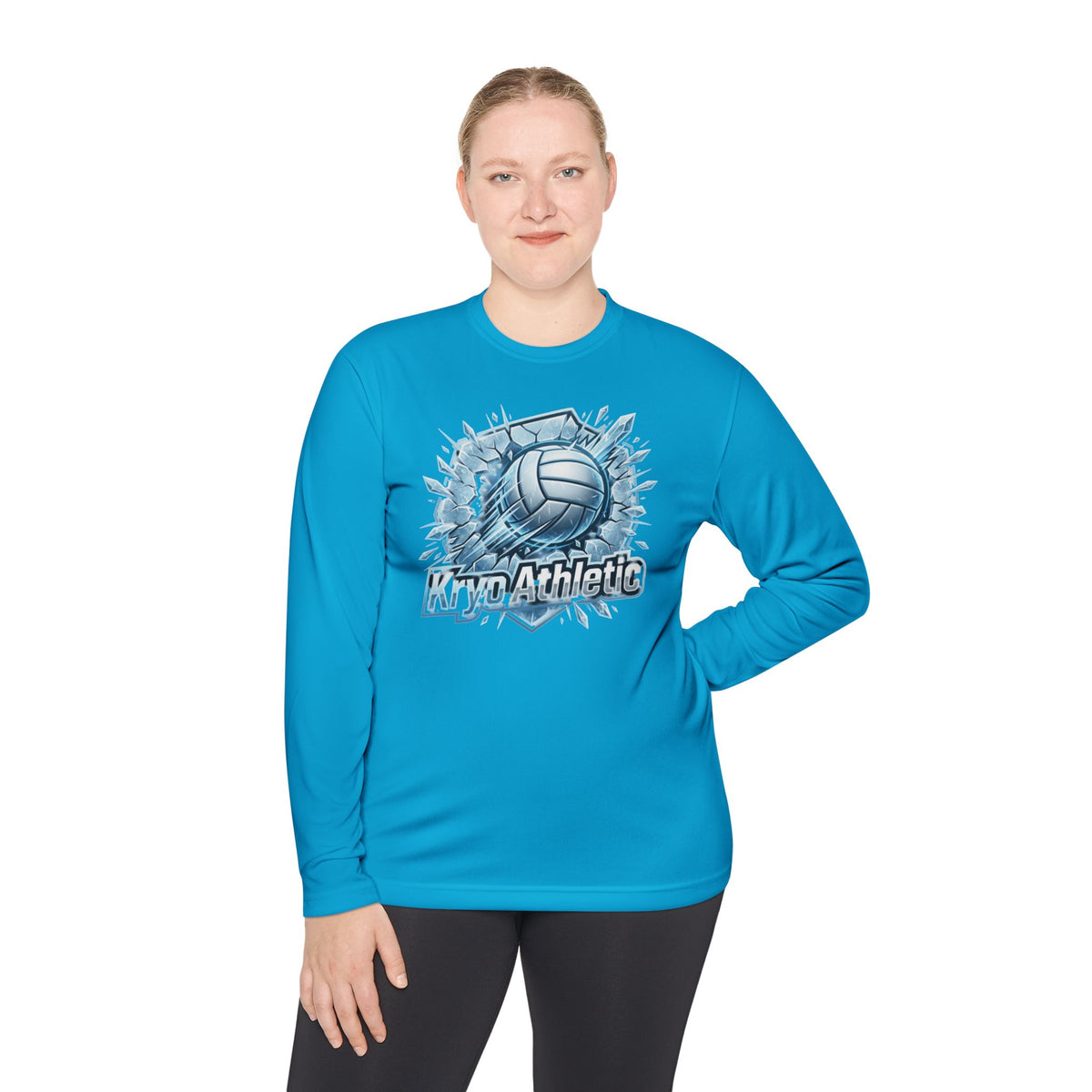 Volleyball Athlete Long Sleeve Tee — ‘Kyn Athletic’ Ice Burst Design