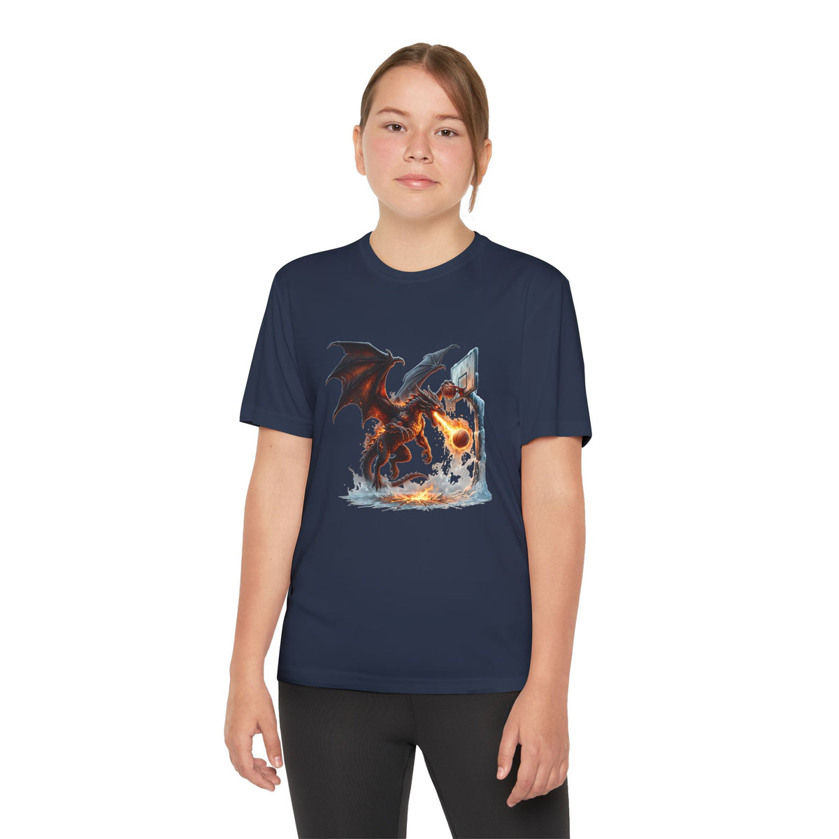 Dragon Basketball Youth Tee — Fiery Court Fantasy Shirt
