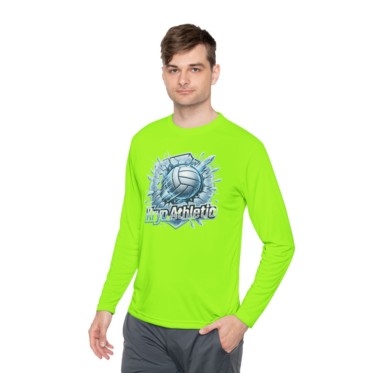 Volleyball Athlete Long Sleeve Tee — ‘Kyn Athletic’ Ice Burst Design