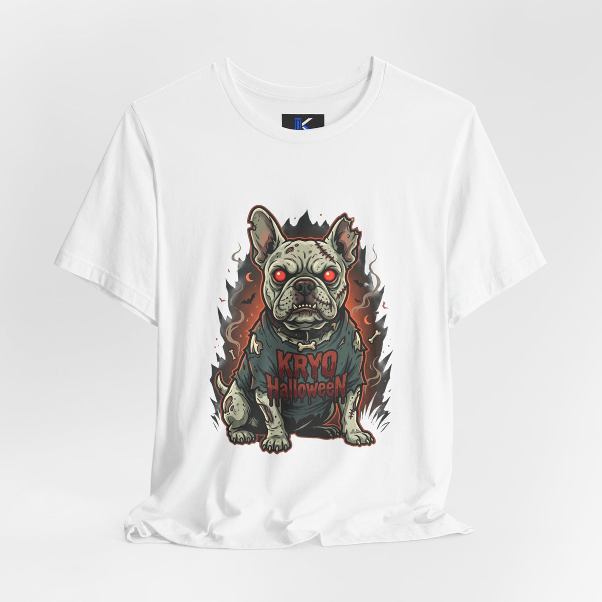 KRYO Halloween Zombie Dog T-Shirt — Creepy French Bulldog Graphic Tee