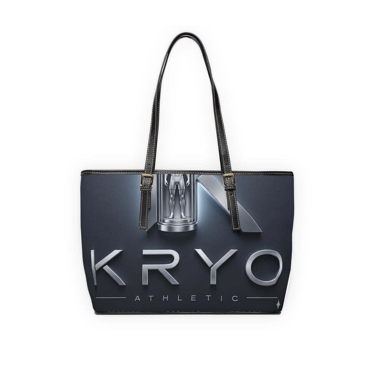 KRYO Athletic PU Leather Shoulder Bag — Metallic Cryotherapy Logo Tote