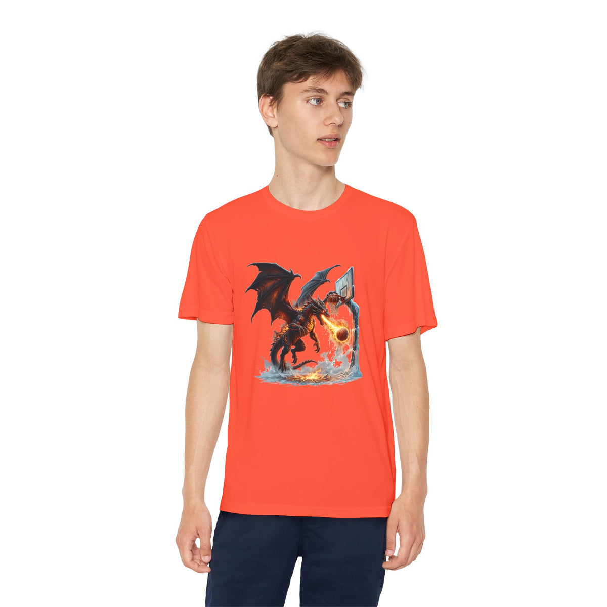 Dragon Basketball Youth Tee — Fiery Court Fantasy Shirt