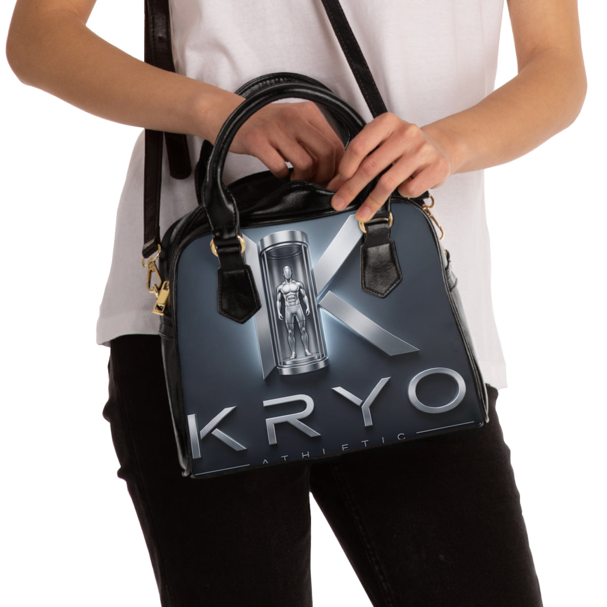 KRYO Sci‑Fi Shoulder Handbag – Futuristic Cryo Chamber Design
