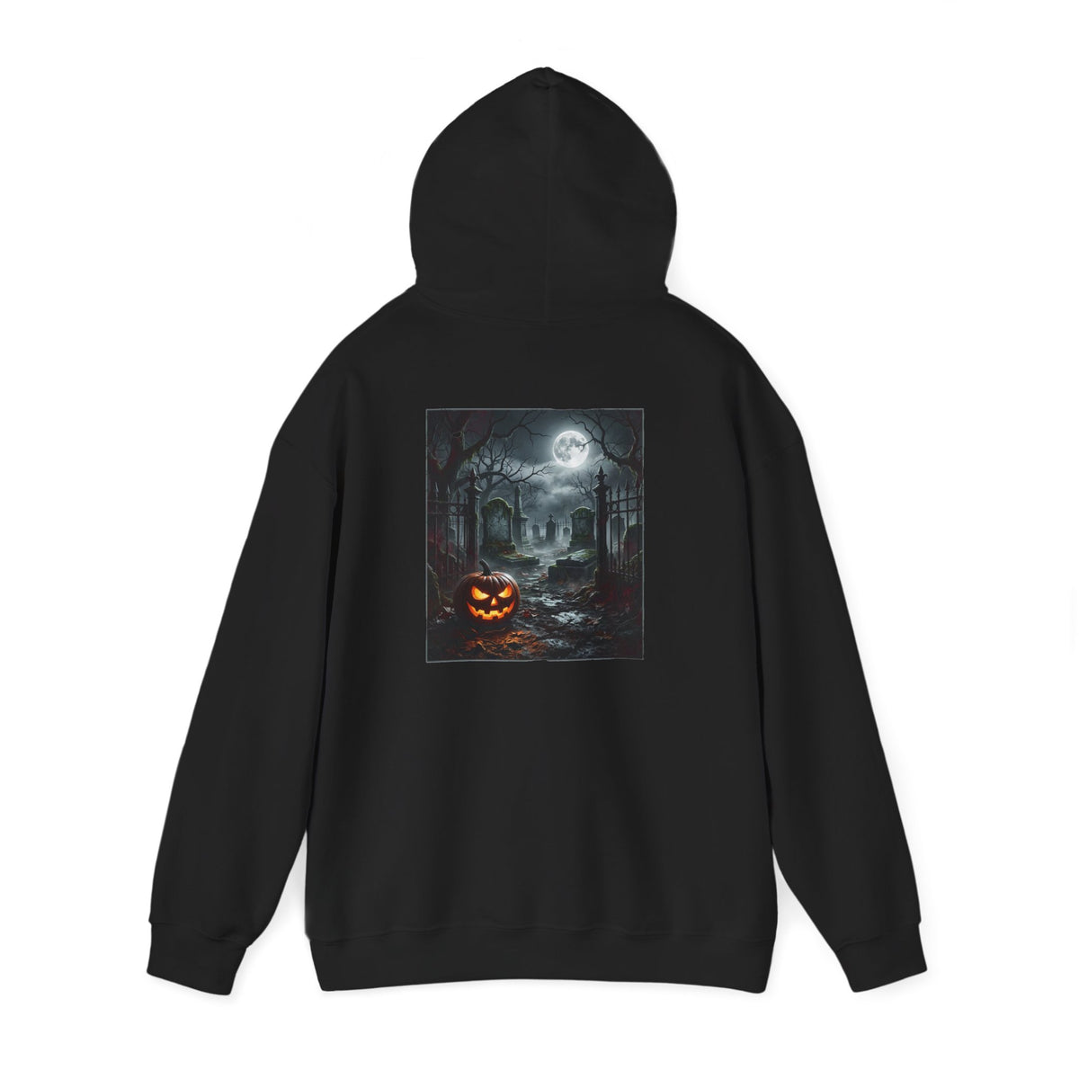 Hoodie — Halloween Haunted House Pumpkin Graphic