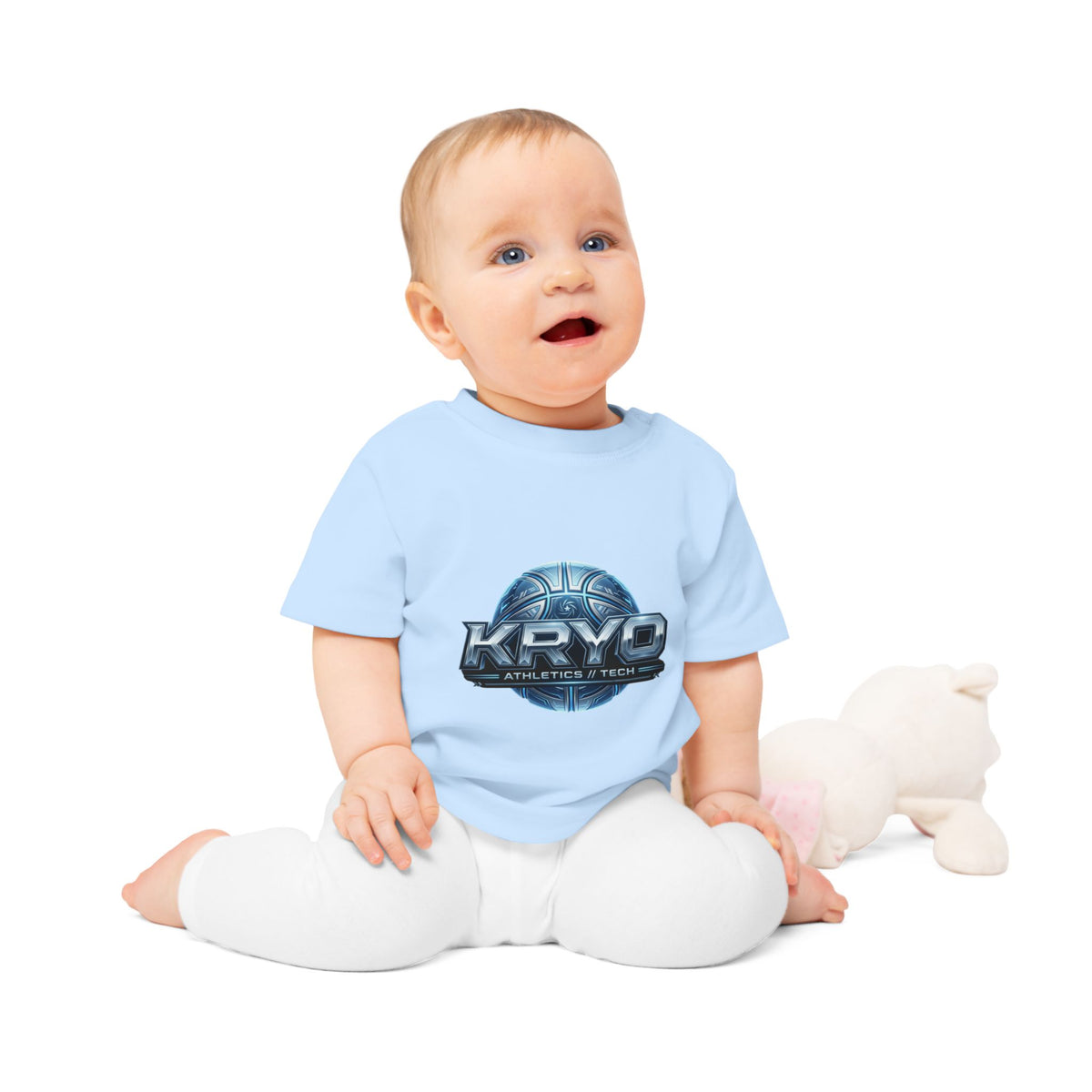 Baby T-Shirt — Kryo Athletics & Tech Logo Tee (Futuristic Sports Design)