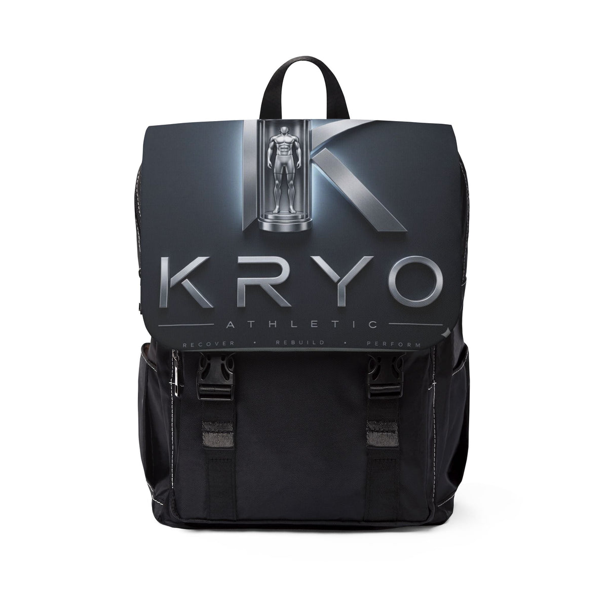 KRYO Athletic Logo Backpack — Cryogenic Futuristic Casual Daypack