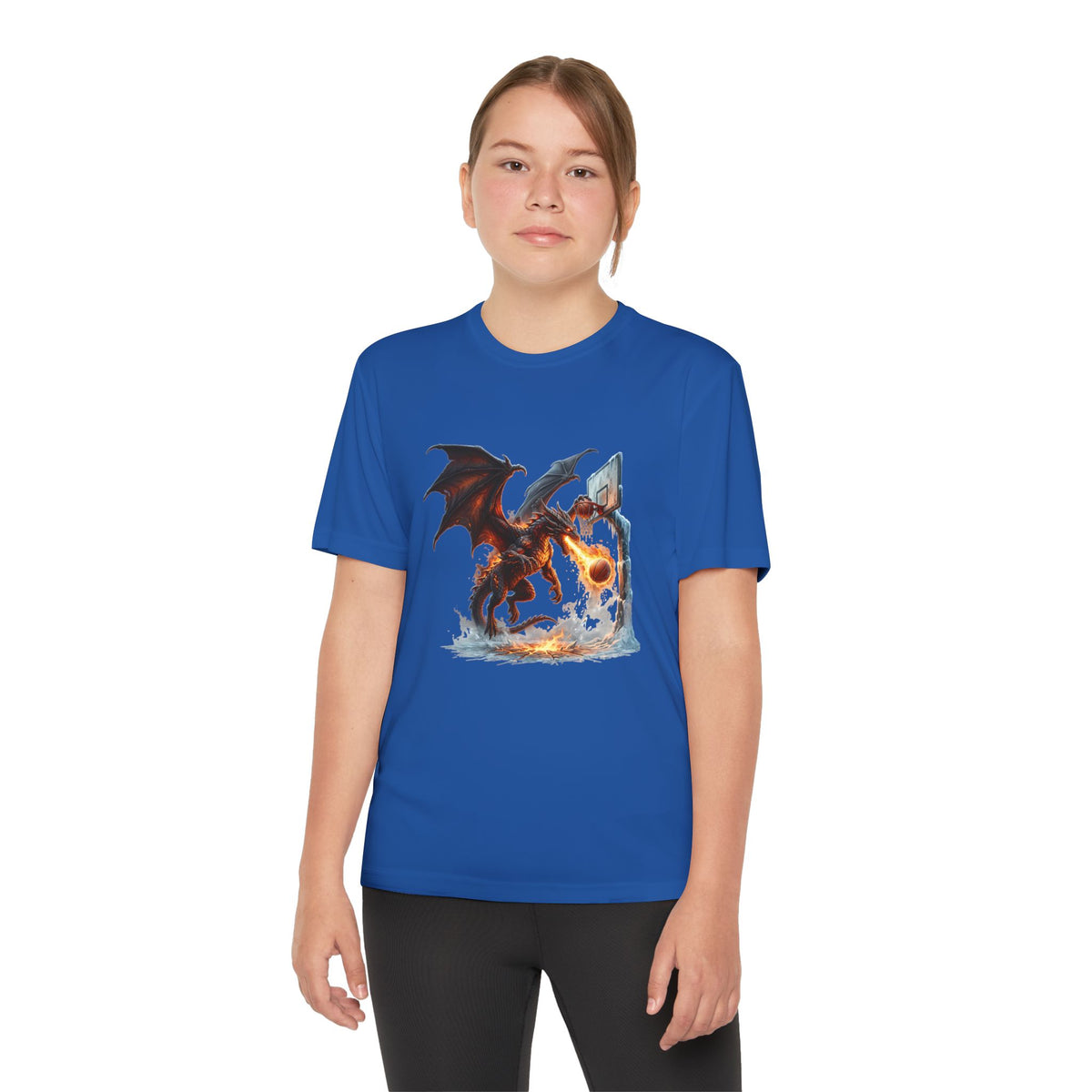 Dragon Basketball Youth Tee — Fiery Court Fantasy Shirt