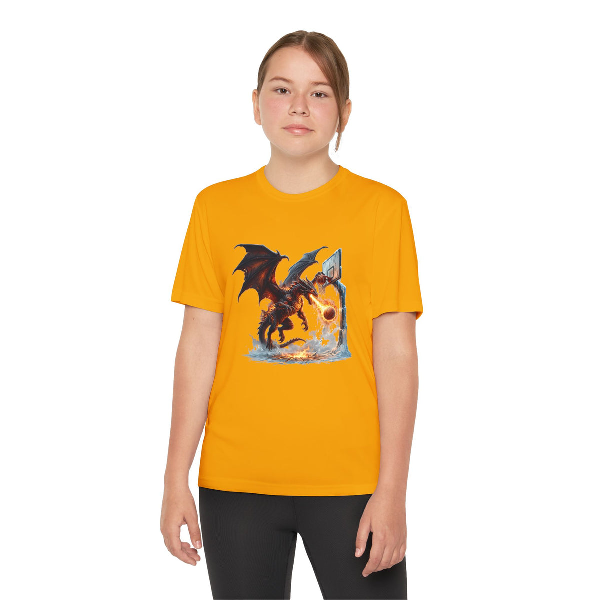 Dragon Basketball Youth Tee — Fiery Court Fantasy Shirt