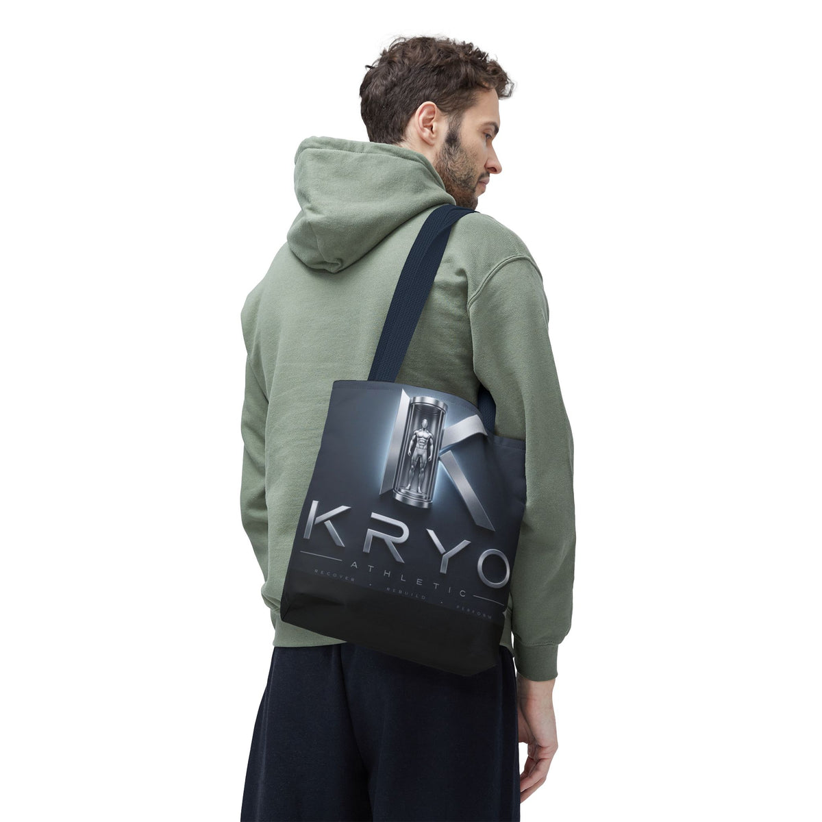 KRYO Athletic Logo Tote Bag – Futuristic Metallic Gym Tote