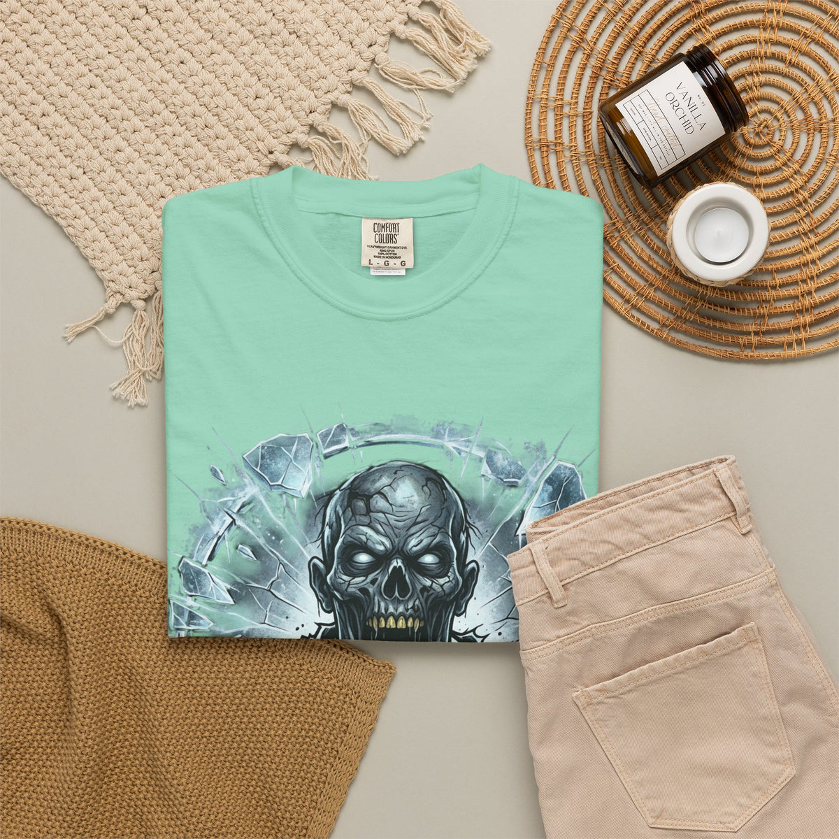 KRYO Skull Graphic T-Shirt — Horror Zombie Illustration Tee
