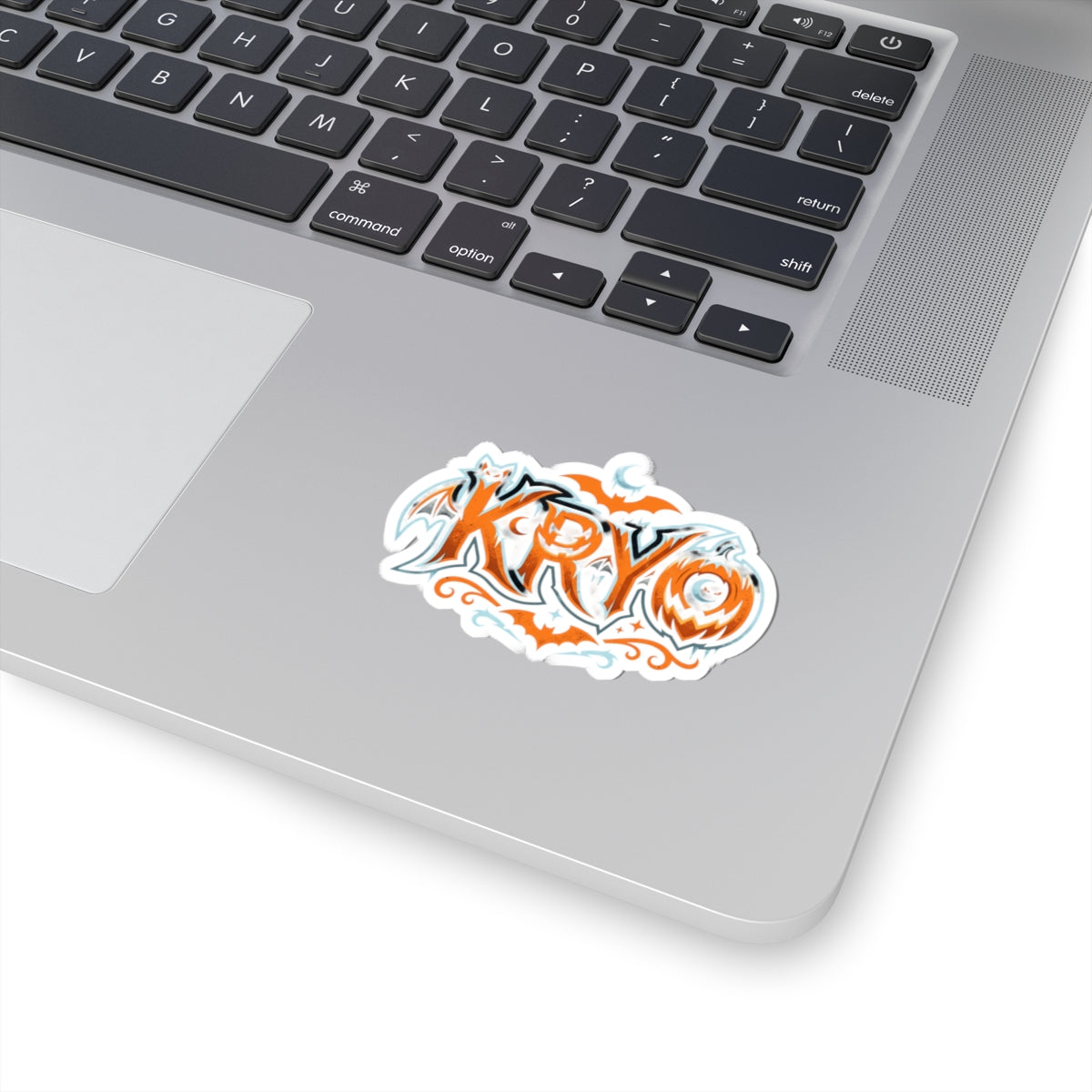 Halloween 'KRYO' Kiss-Cut Sticker — Spooky Orange Bat Design
