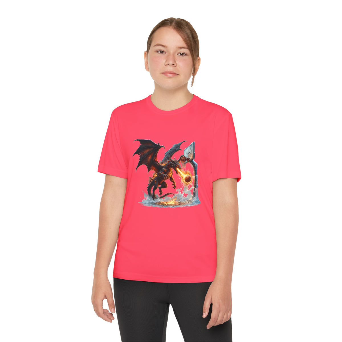 Dragon Basketball Youth Tee — Fiery Court Fantasy Shirt