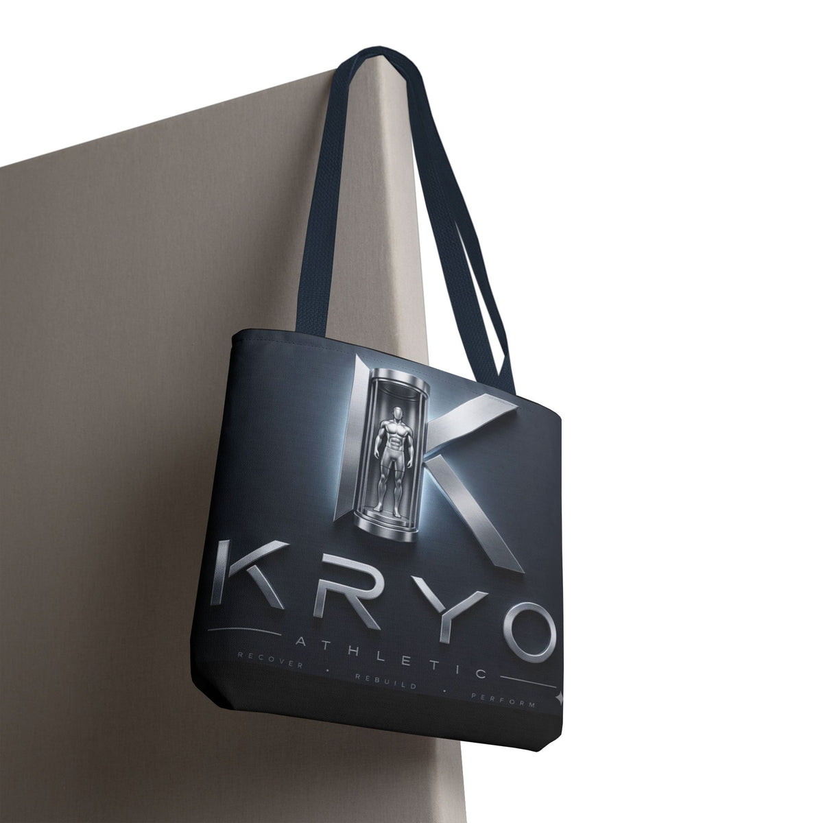 KRYO Athletic Logo Tote Bag – Futuristic Metallic Gym Tote