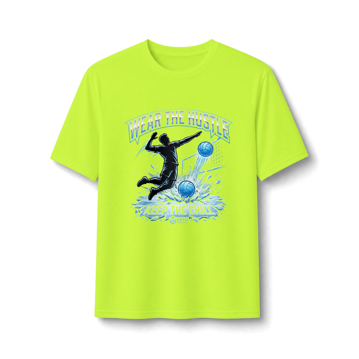 Volleyball Hustle Performance Tee — "Wear the Hustle" Athletic Soccer Shirt