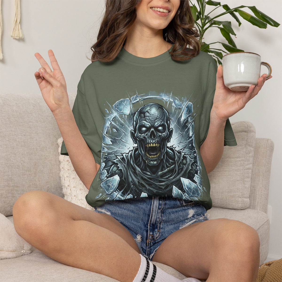 KRYO Skull Graphic T-Shirt — Horror Zombie Illustration Tee