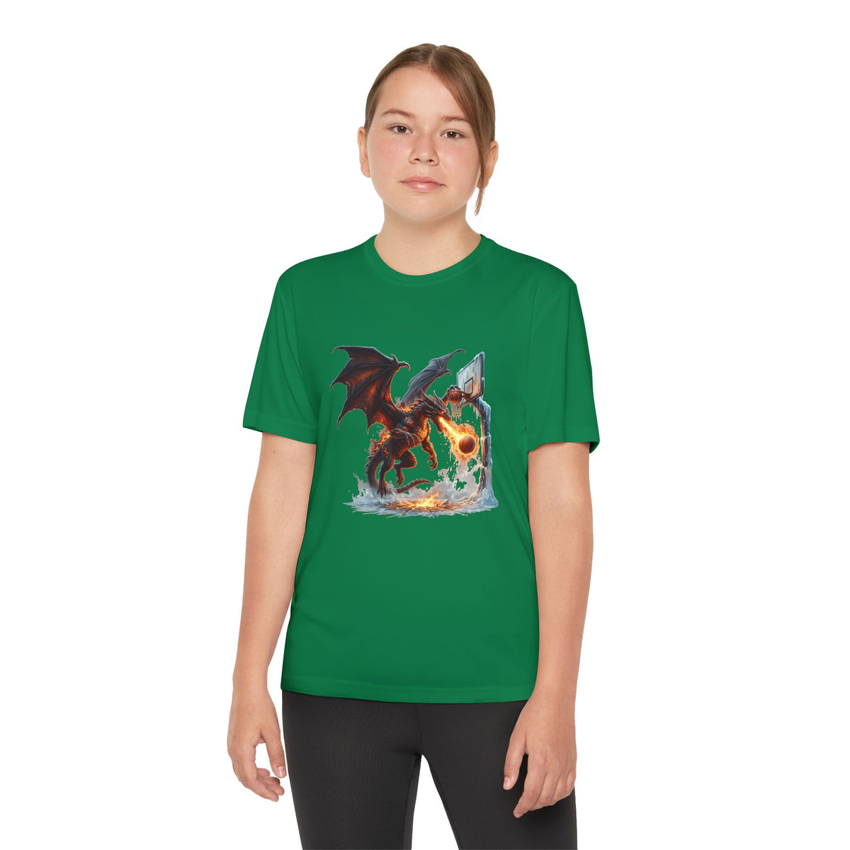 Dragon Basketball Youth Tee — Fiery Court Fantasy Shirt
