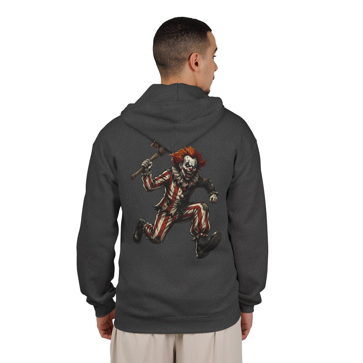 Kryo Creepy Clown Zip Hoodie – Vintage Horror Graphic Full‑Zip Sweatshirt