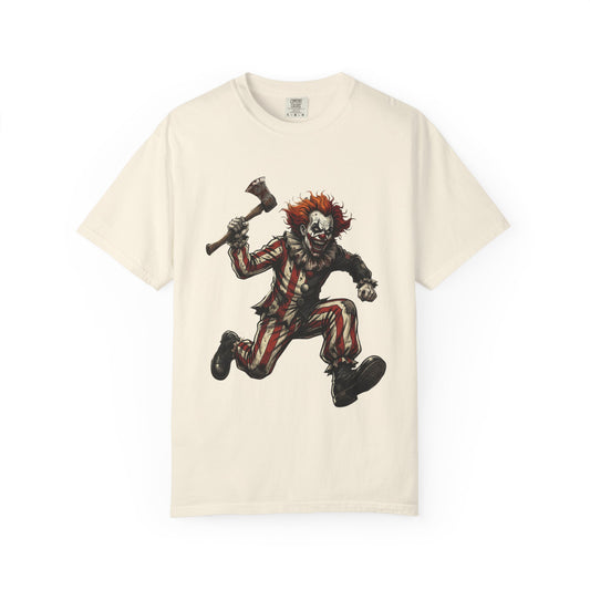 Creepy Clown Axe T-Shirt — 'KRYO' Dripping Back Graphic, Horror Halloween Tee