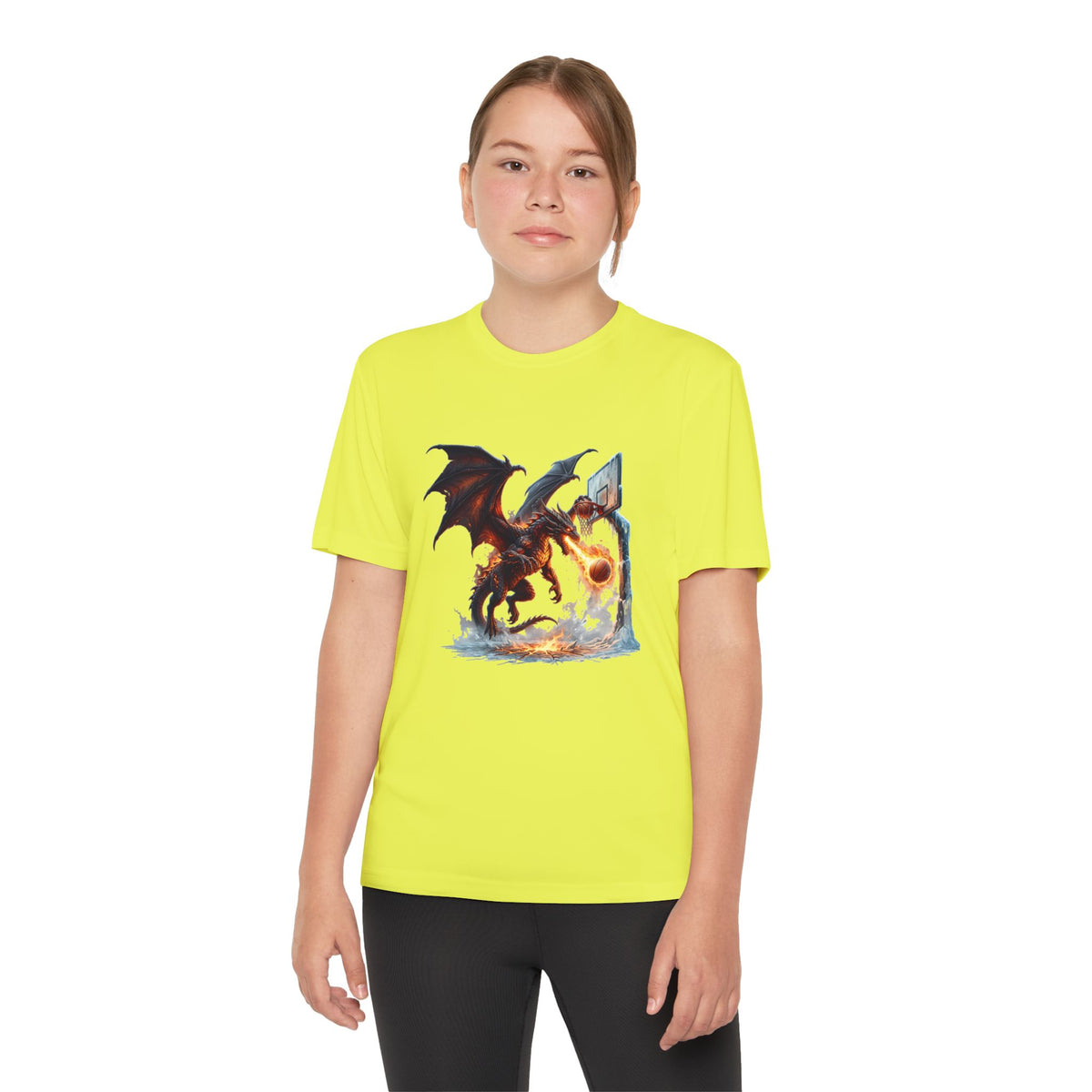 Dragon Basketball Youth Tee — Fiery Court Fantasy Shirt