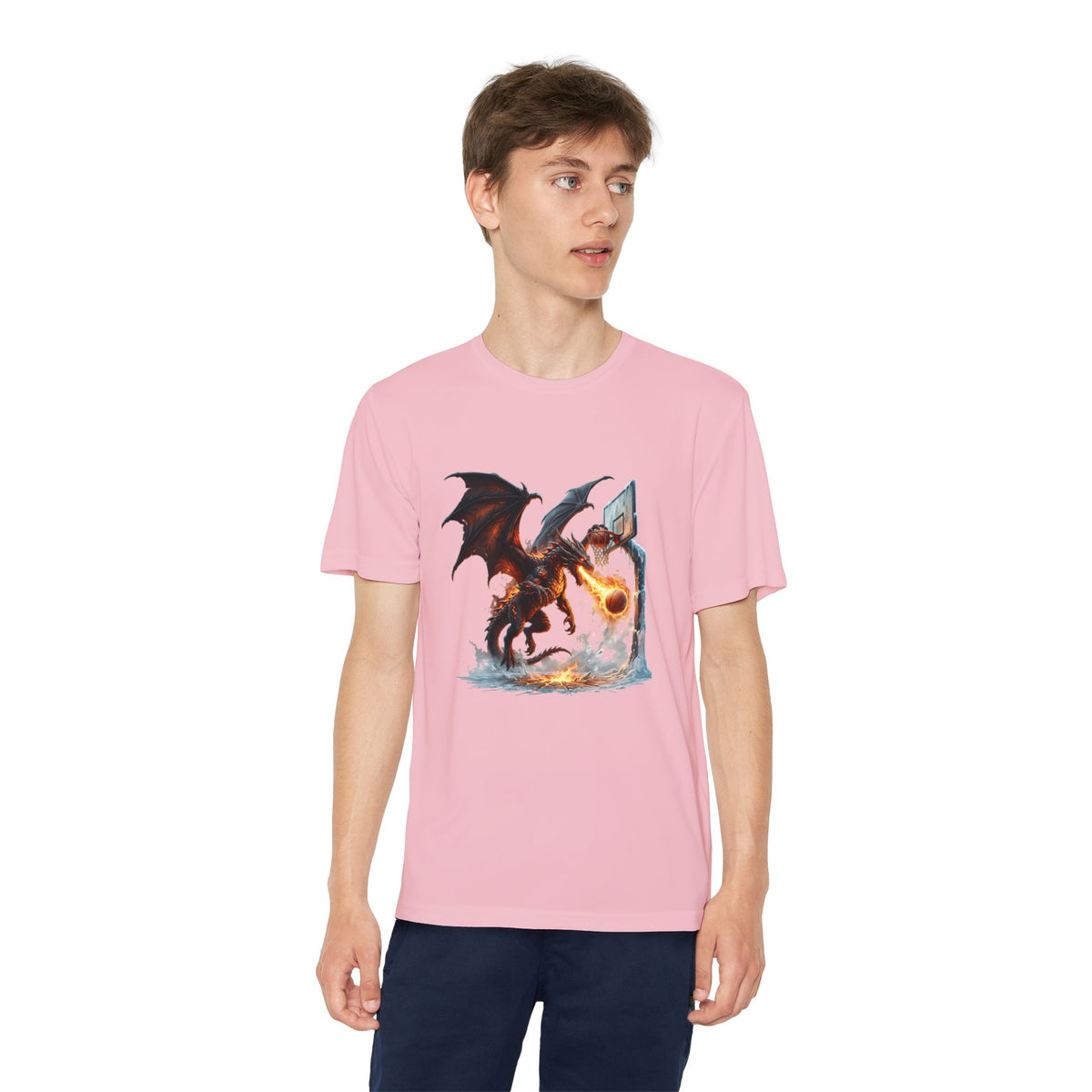 Dragon Basketball Youth Tee — Fiery Court Fantasy Shirt