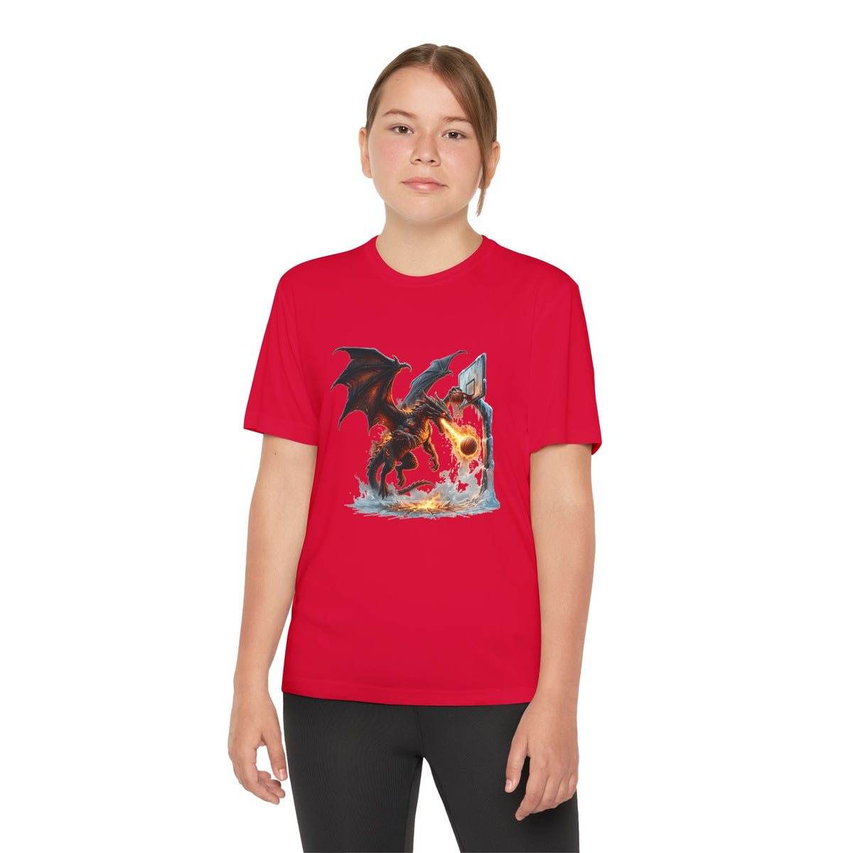 Dragon Basketball Youth Tee — Fiery Court Fantasy Shirt