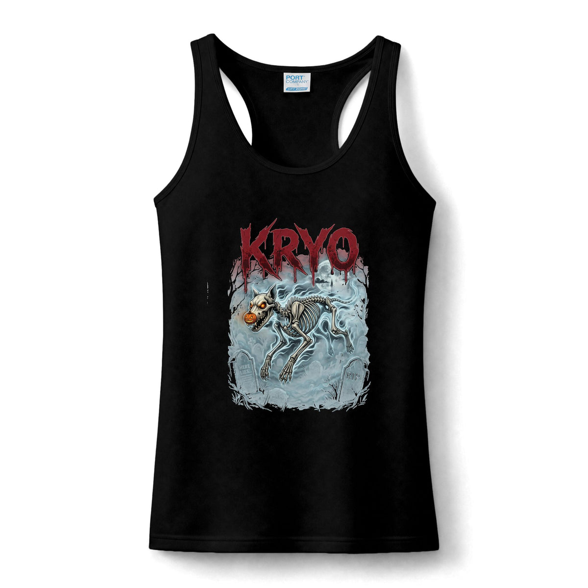 Kryo Skeleton Horse Tank Top — Women’s Gothic Metal Graphic Performance Tank