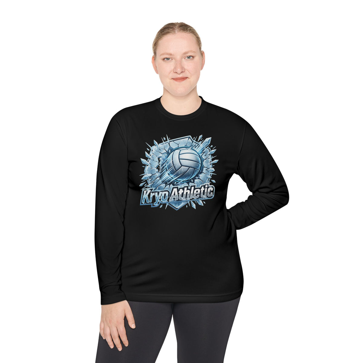 Volleyball Athlete Long Sleeve Tee — ‘Kyn Athletic’ Ice Burst Design