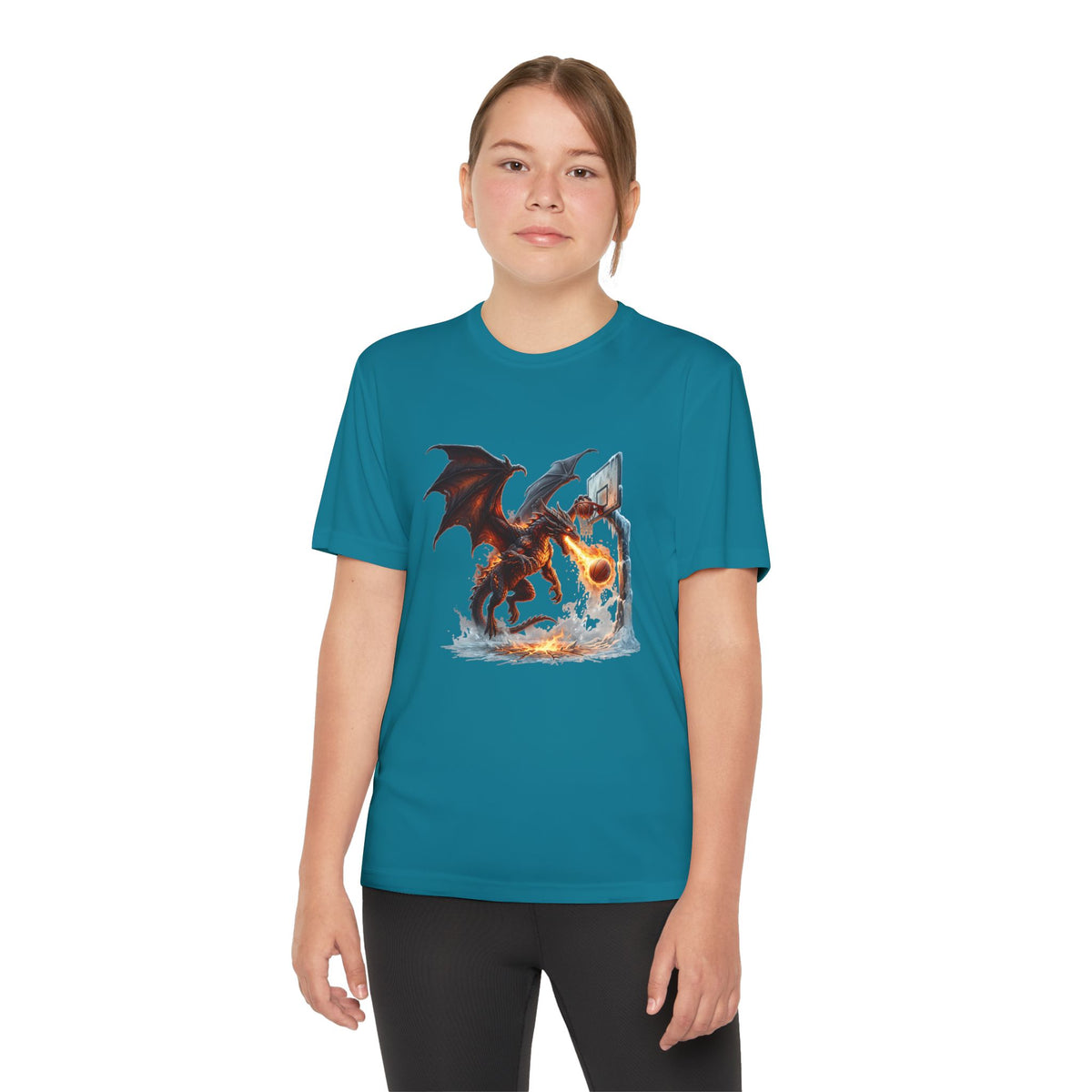 Dragon Basketball Youth Tee — Fiery Court Fantasy Shirt