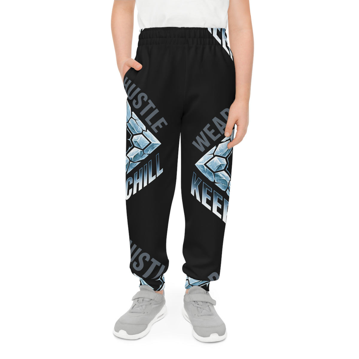 Youth Joggers — Kryo Baseball "Keep Chill, Hustle" Ice Diamond All-Over Print