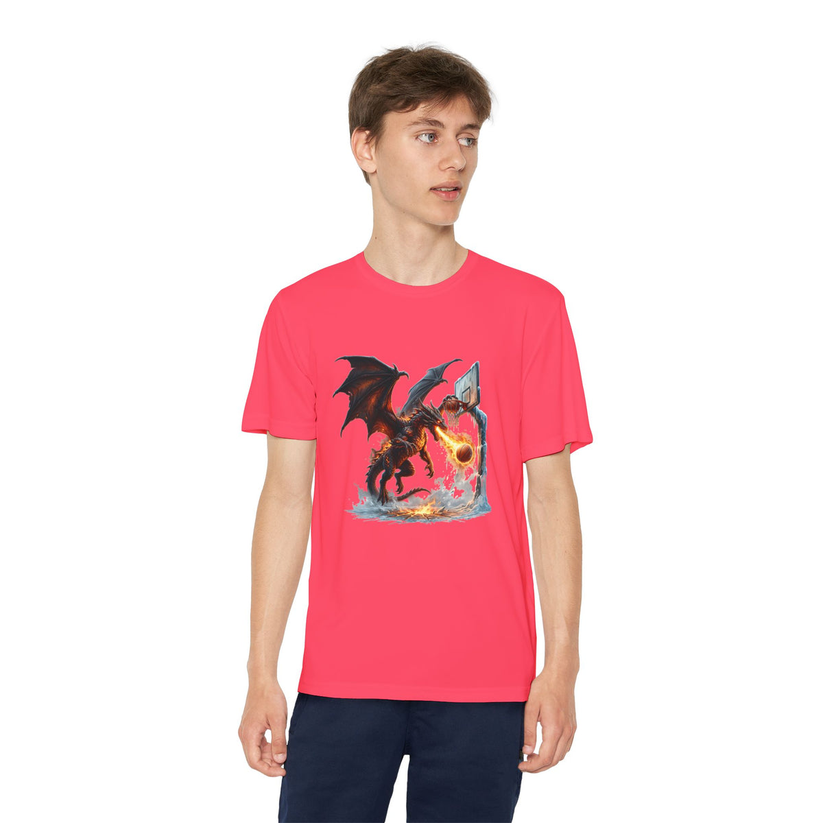 Dragon Basketball Youth Tee — Fiery Court Fantasy Shirt