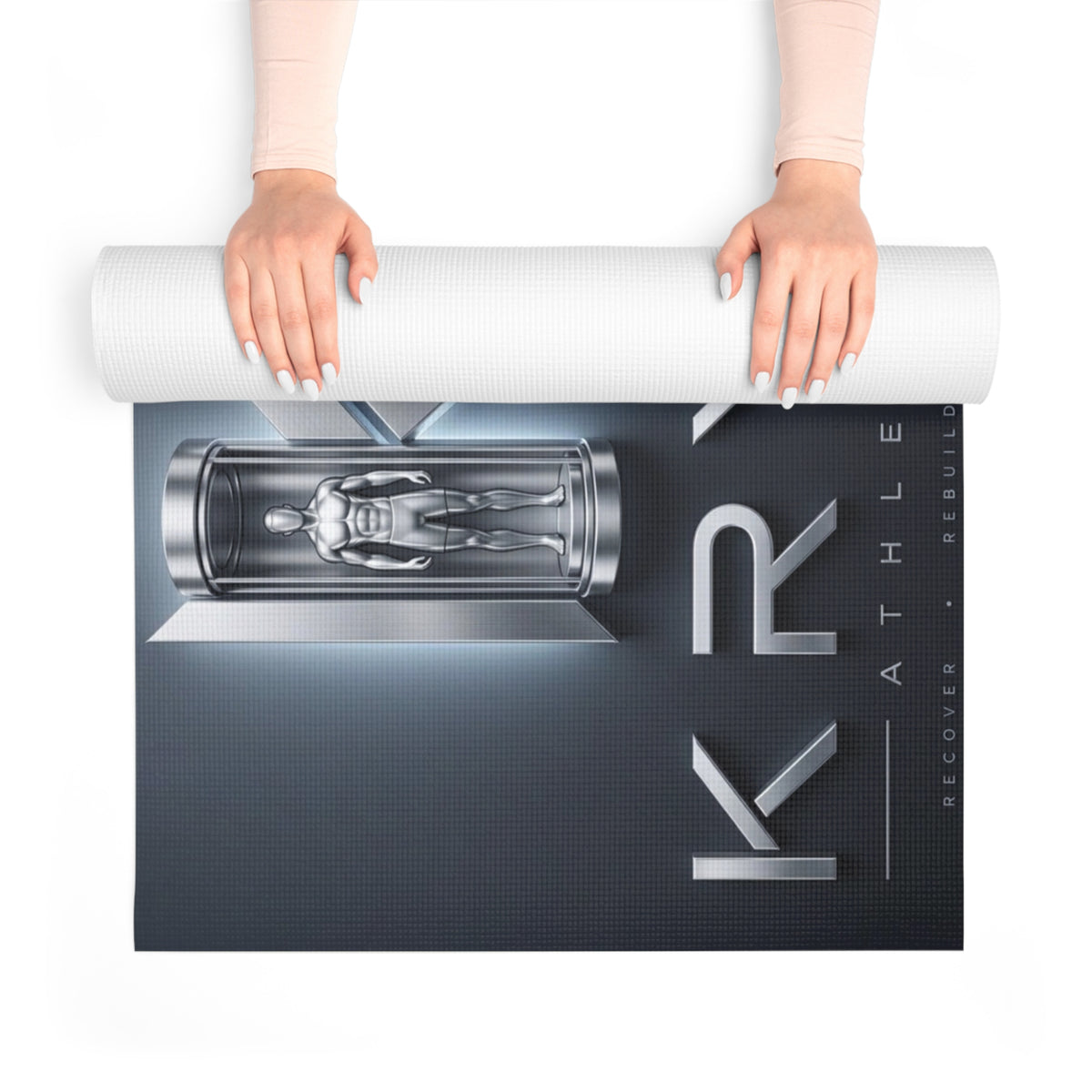 KRYO Cryotherapy Capsule Foam Yoga Mat – Sleek Metallic Fitness Mat