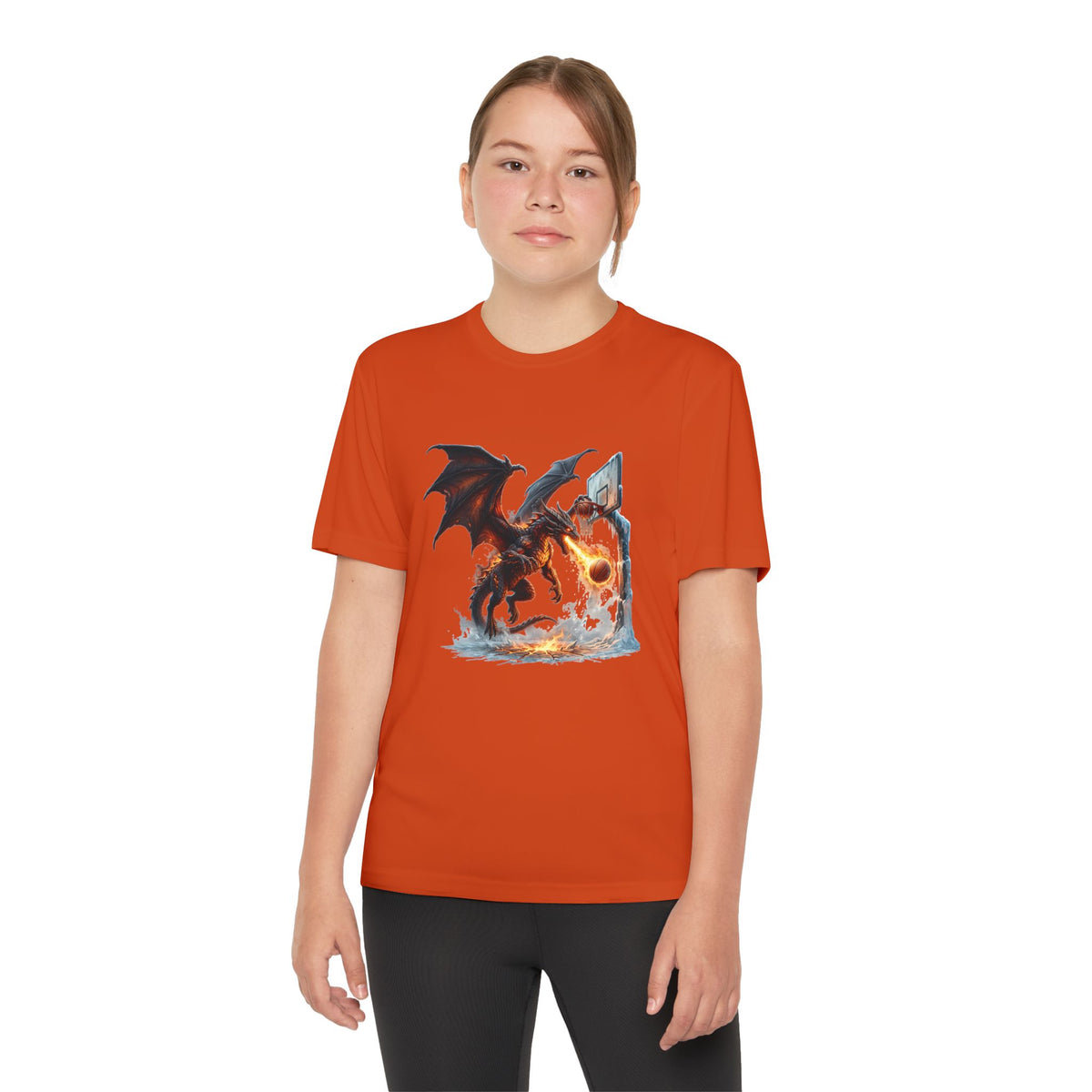 Dragon Basketball Youth Tee — Fiery Court Fantasy Shirt