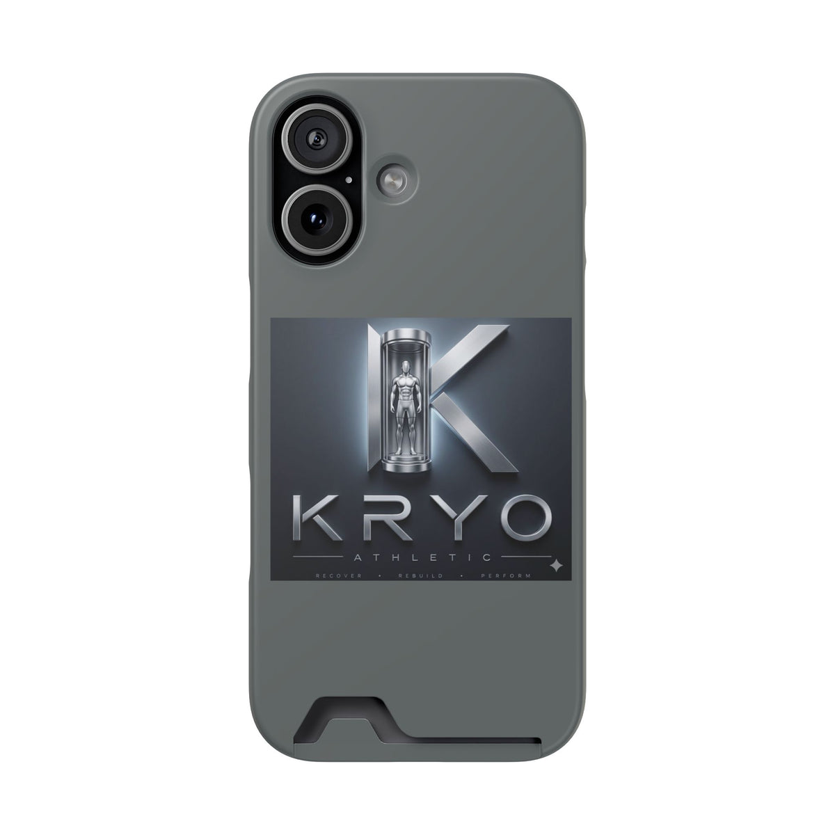 Phone Case with Card Holder — Kryo Metallic Logo Protective Wallet Case