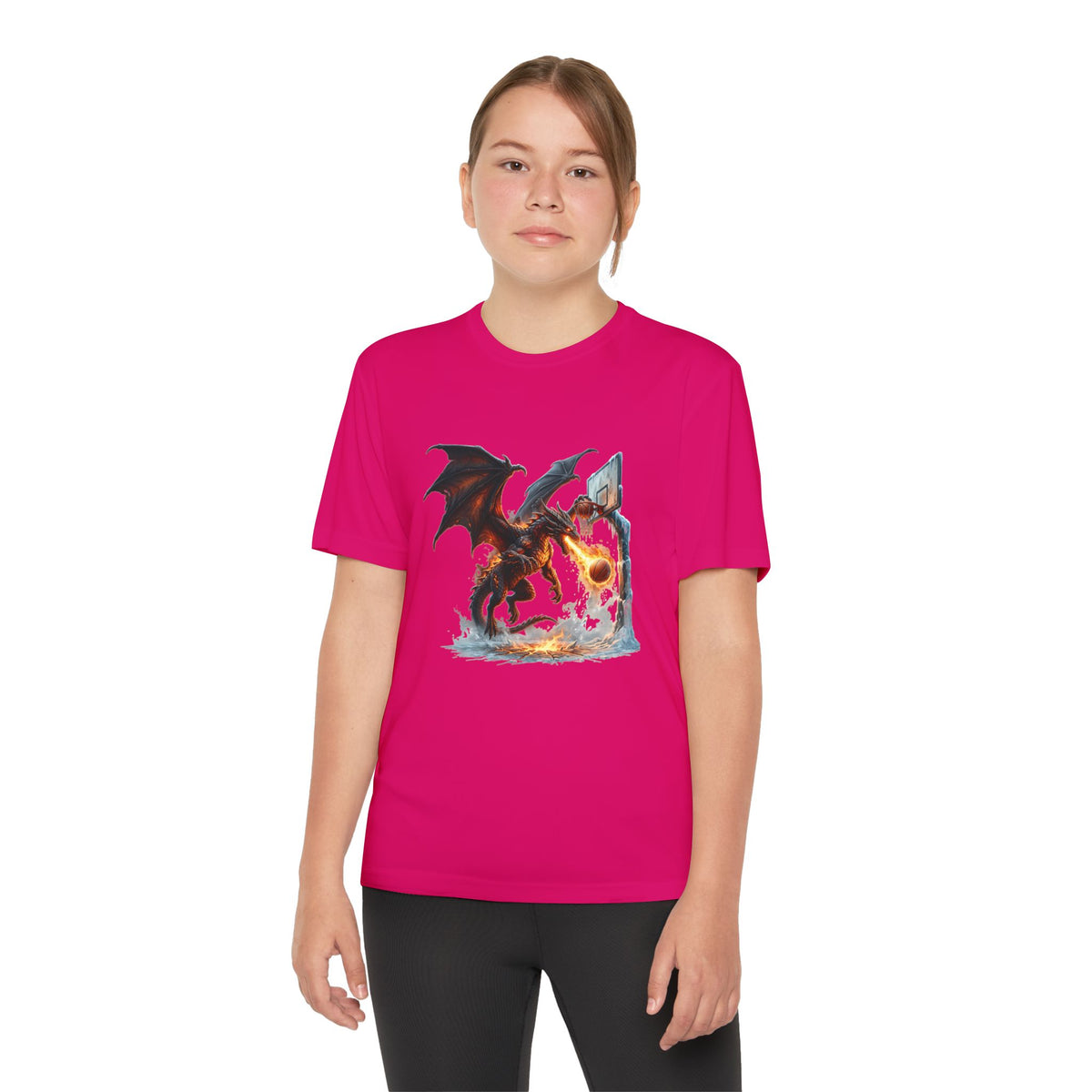 Dragon Basketball Youth Tee — Fiery Court Fantasy Shirt