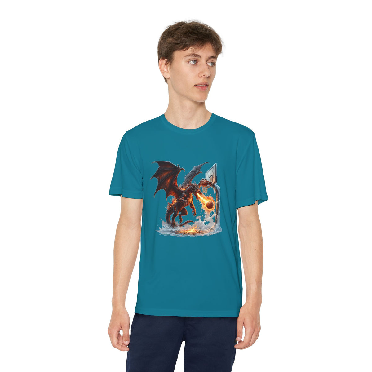 Dragon Basketball Youth Tee — Fiery Court Fantasy Shirt