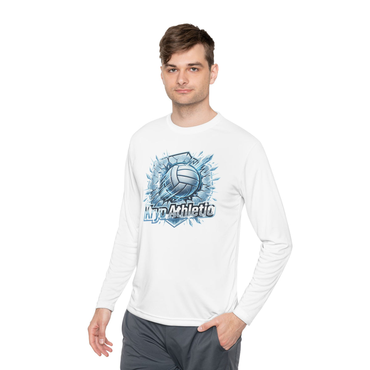 Volleyball Athlete Long Sleeve Tee — ‘Kyn Athletic’ Ice Burst Design