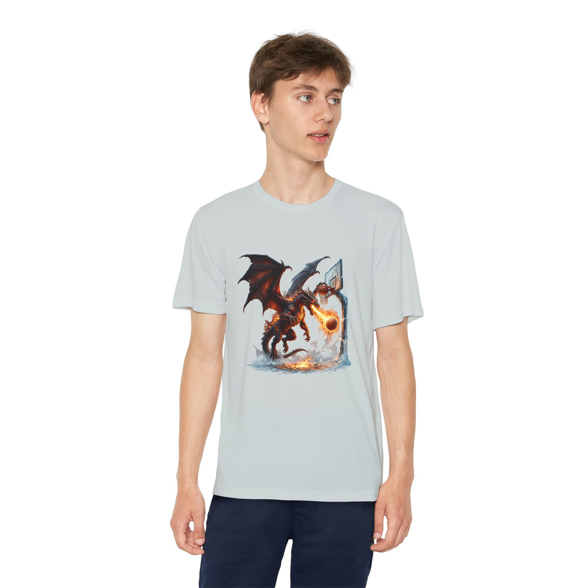 Dragon Basketball Youth Tee — Fiery Court Fantasy Shirt