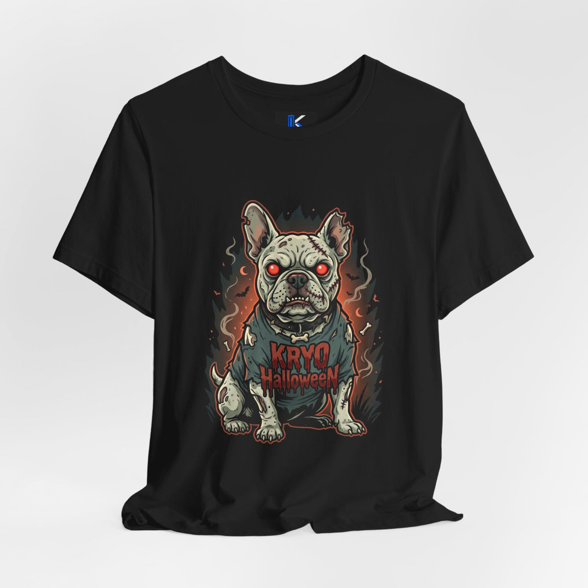 KRYO Halloween Zombie Dog T-Shirt — Creepy French Bulldog Graphic Tee