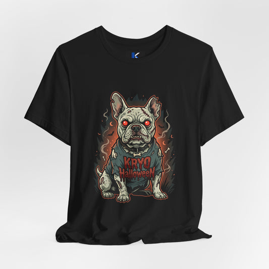 KRYO Halloween Zombie Dog T-Shirt — Creepy French Bulldog Graphic Tee