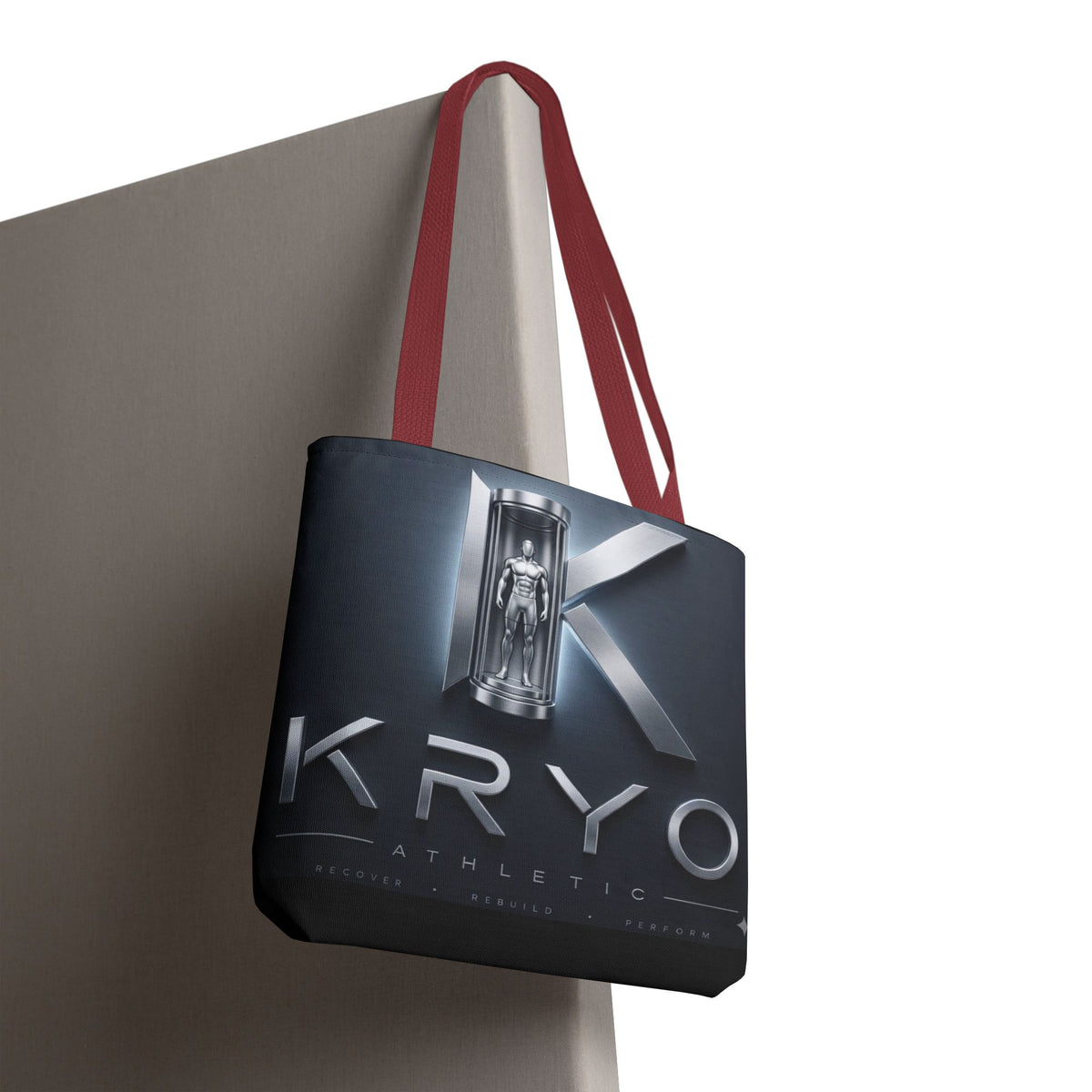 KRYO Athletic Logo Tote Bag – Futuristic Metallic Gym Tote
