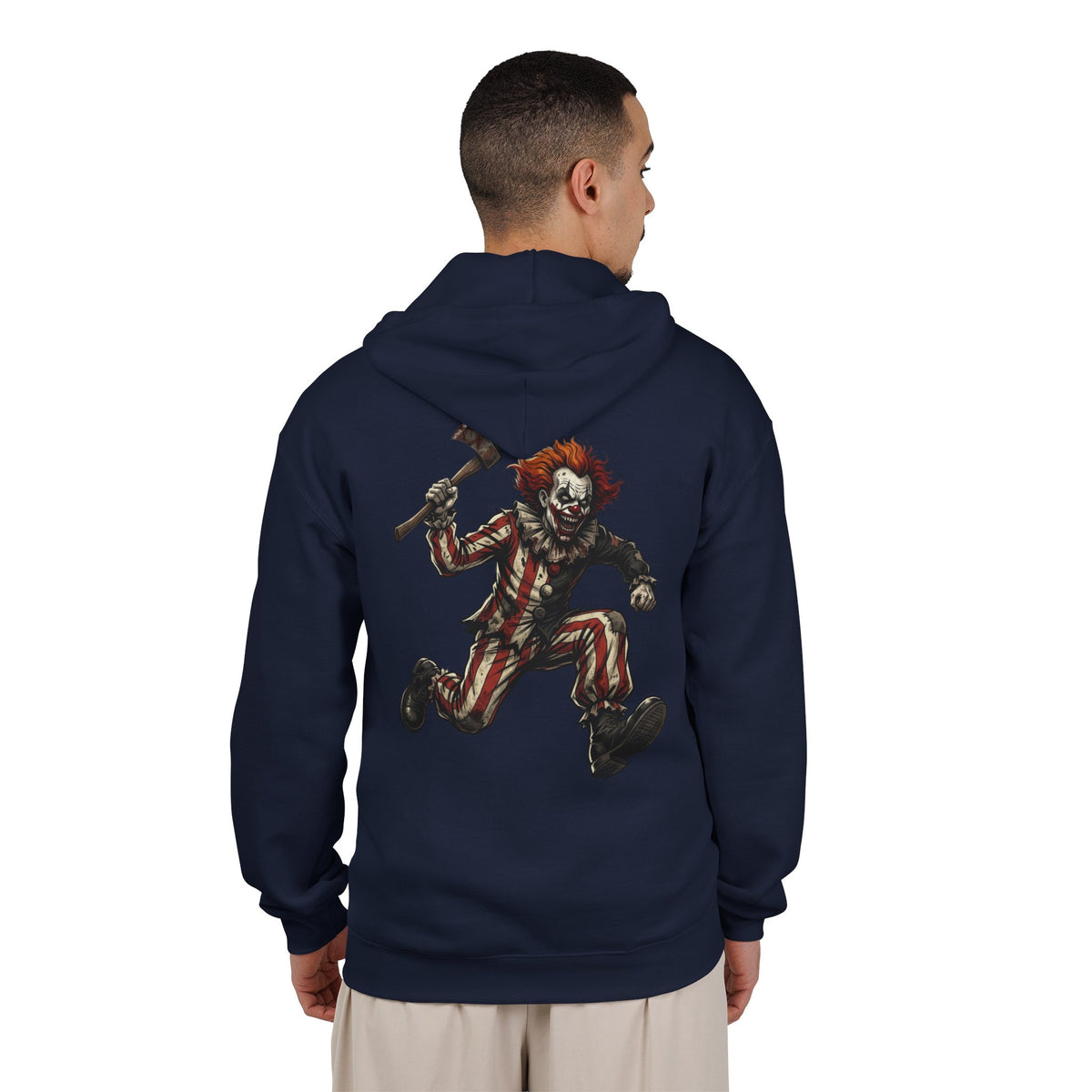 Kryo Creepy Clown Zip Hoodie – Vintage Horror Graphic Full‑Zip Sweatshirt