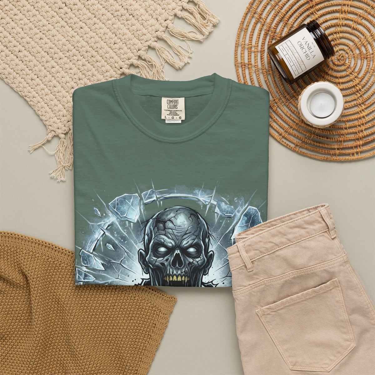 KRYO Skull Graphic T-Shirt — Horror Zombie Illustration Tee