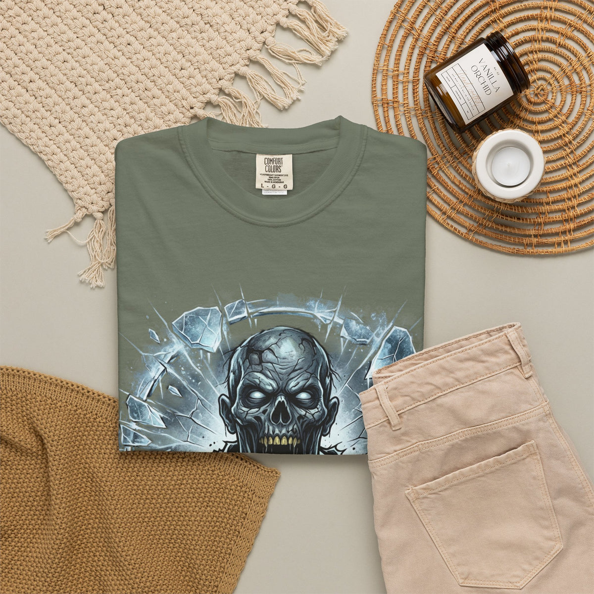 KRYO Skull Graphic T-Shirt — Horror Zombie Illustration Tee
