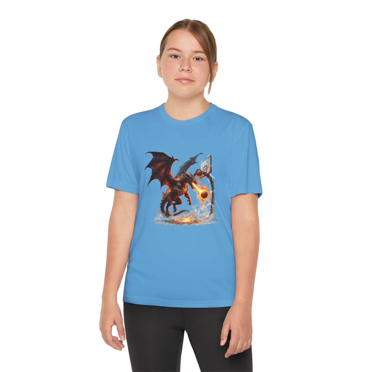Dragon Basketball Youth Tee — Fiery Court Fantasy Shirt
