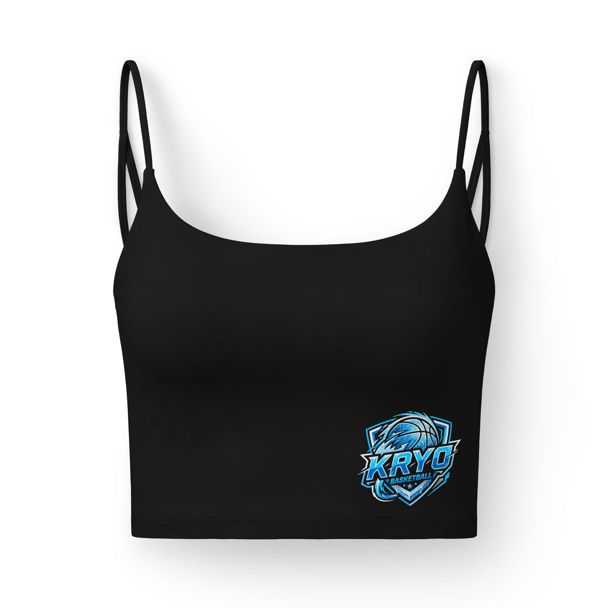 KRYO Basketball Women's Luxe Sports Bra — Lightweight Strappy Crop with Ice Logo