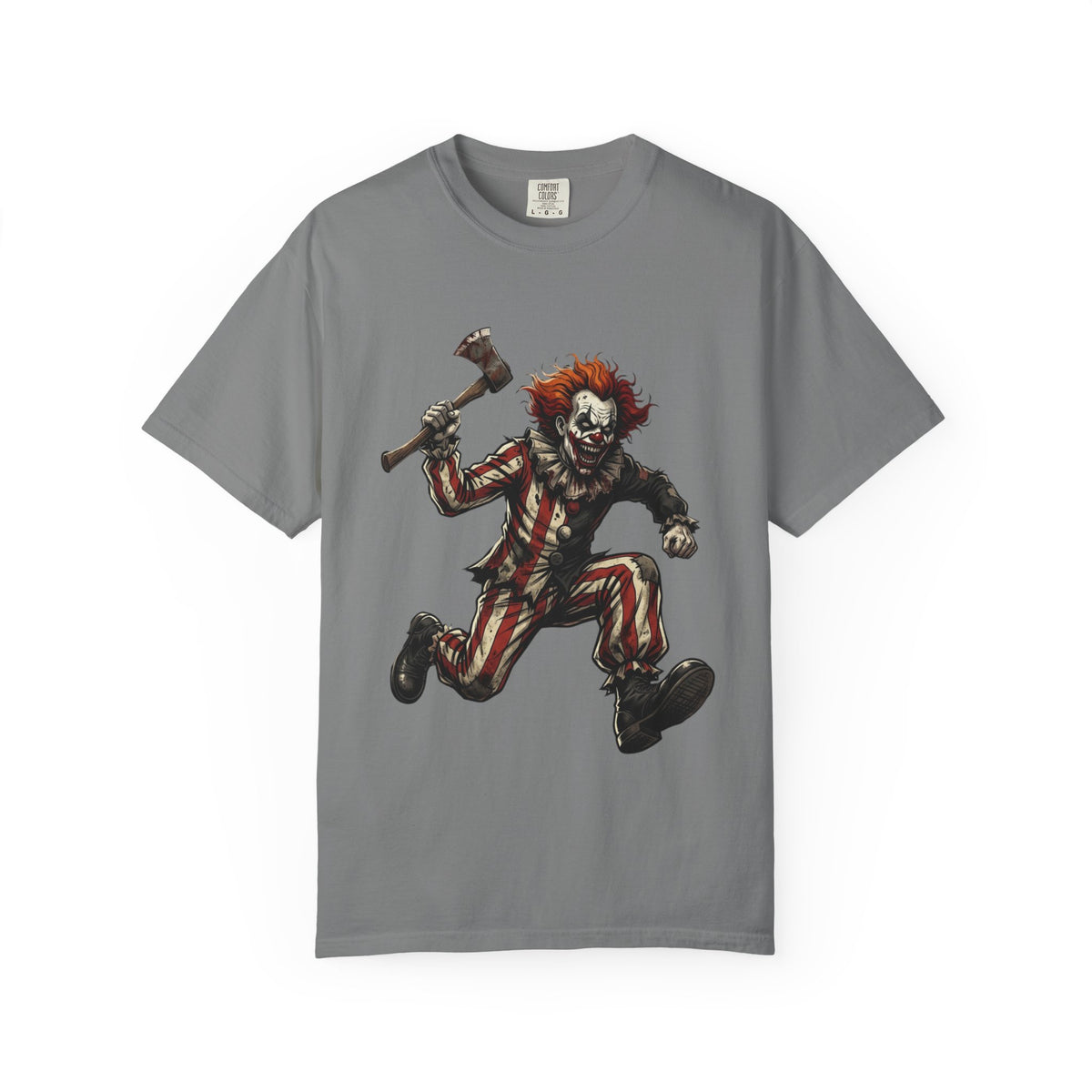 Creepy Clown Axe T-Shirt — 'KRYO' Dripping Back Graphic, Horror Halloween Tee