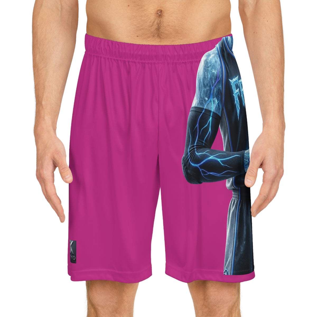 Kryo Frozen Veins Basketball Shorts — AOP Pink Player Graphic