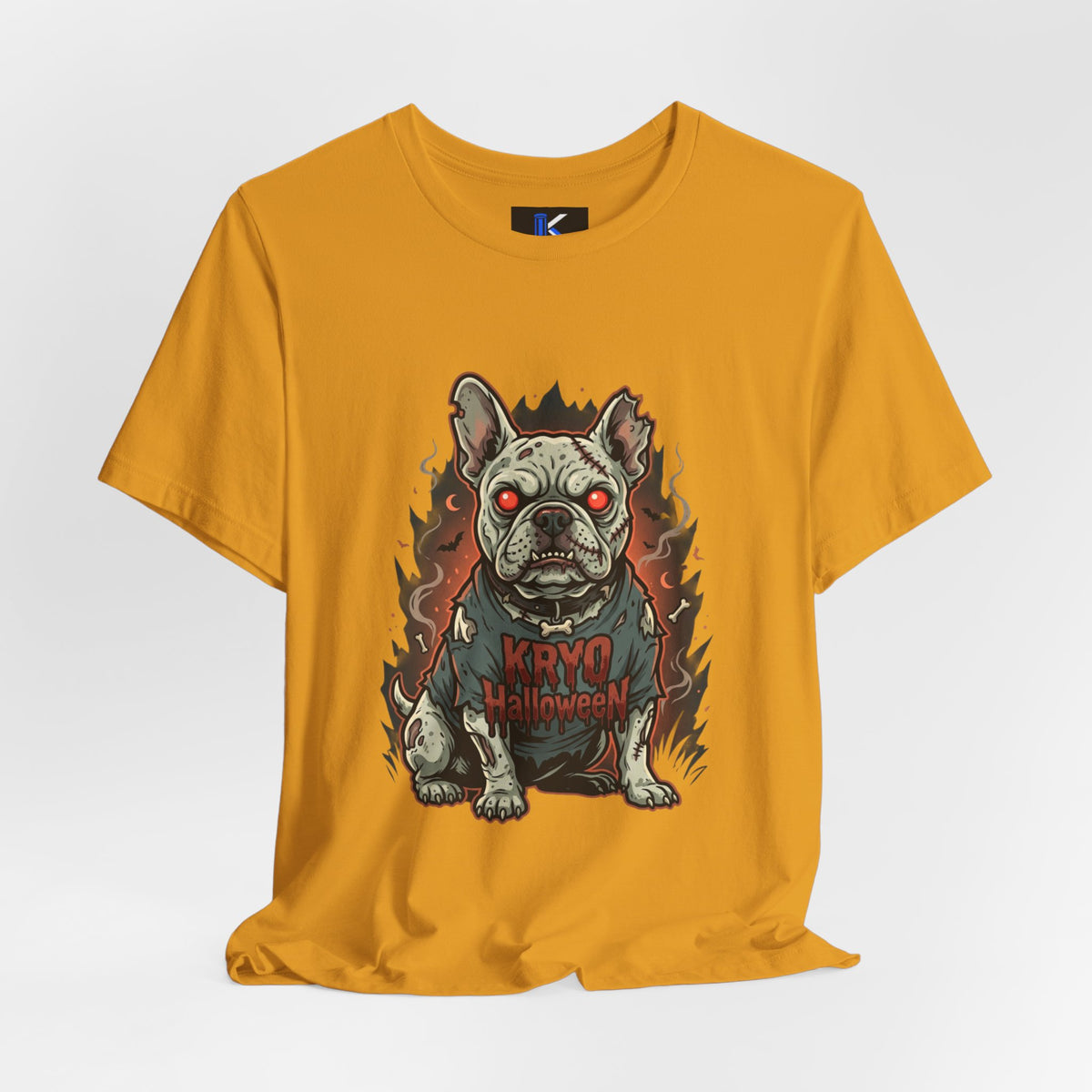 KRYO Halloween Zombie Dog T-Shirt — Creepy French Bulldog Graphic Tee
