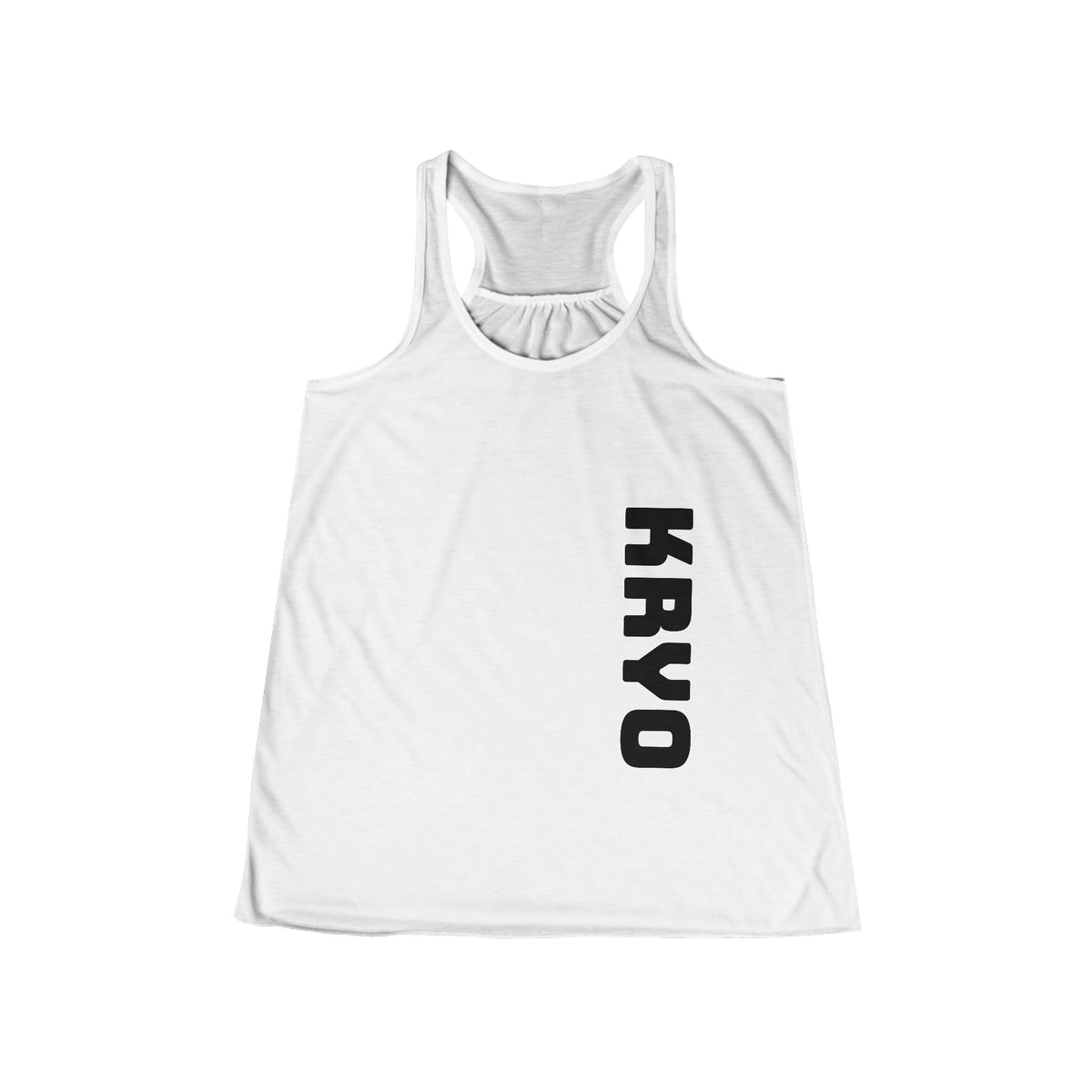 KRYO Workout Gear Vertical Logo Racerback Tank Top — Women's Flowy Workout & Casual Tank